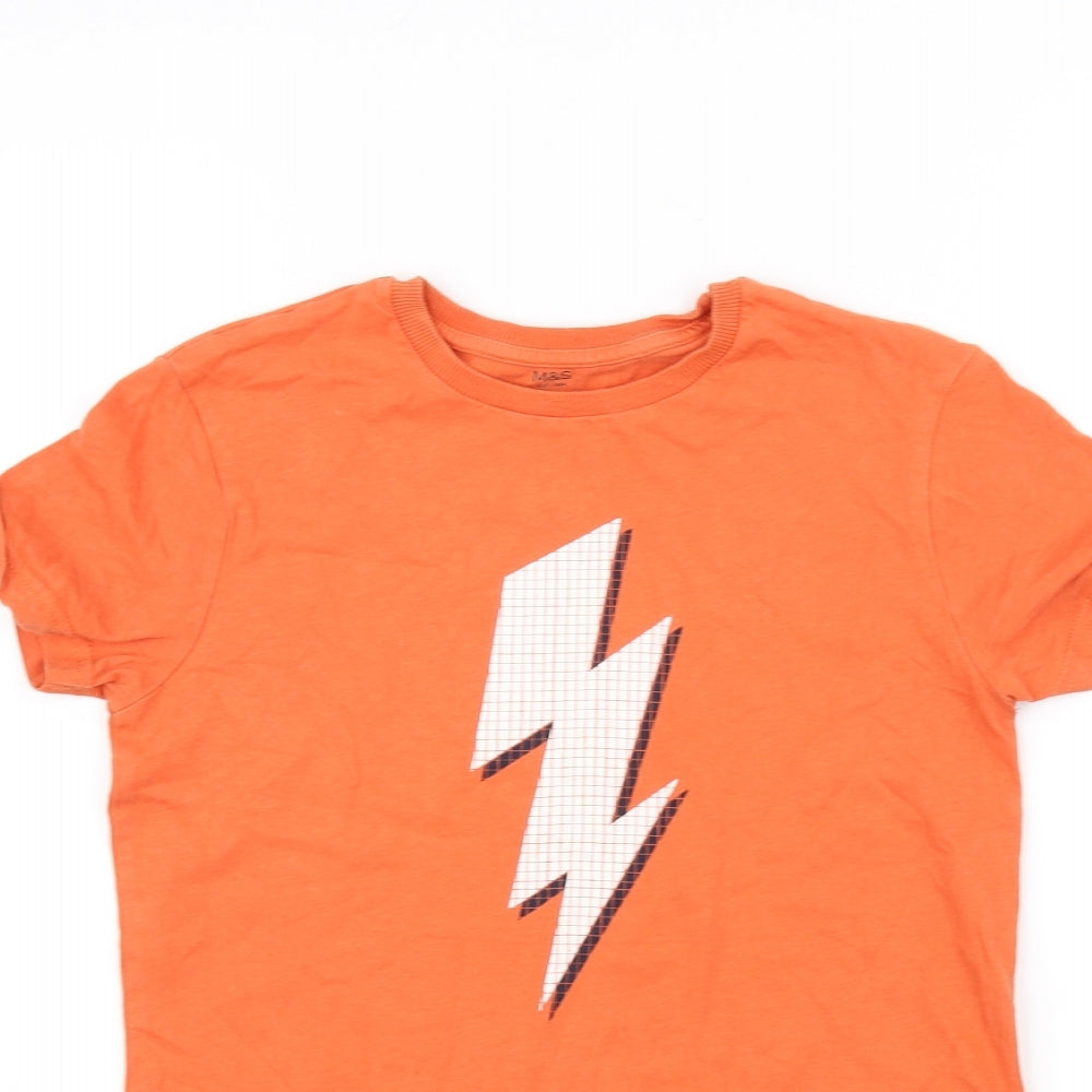 Marks and Spencer Boys Orange   Basic T-Shirt Size 9-10 Years