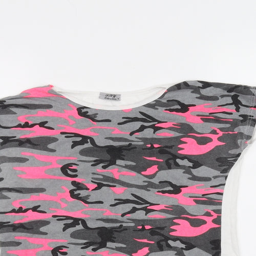MHY Womens Green Camouflage  Basic T-Shirt Size M