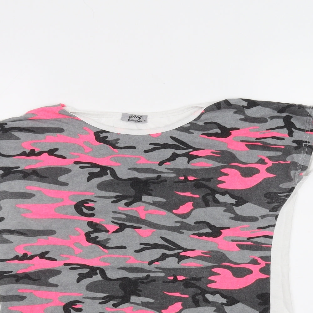 MHY Womens Green Camouflage  Basic T-Shirt Size M