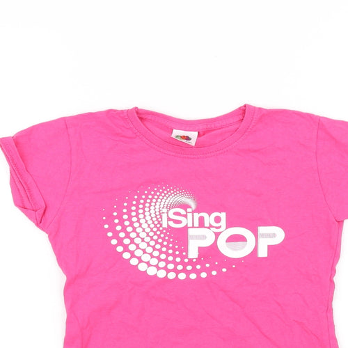 Fruit of the Loom Girls Pink   Basic T-Shirt Size 7-8 Years