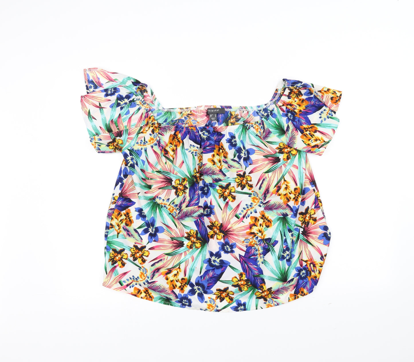 Primark Womens White Floral  Basic Blouse Size 14