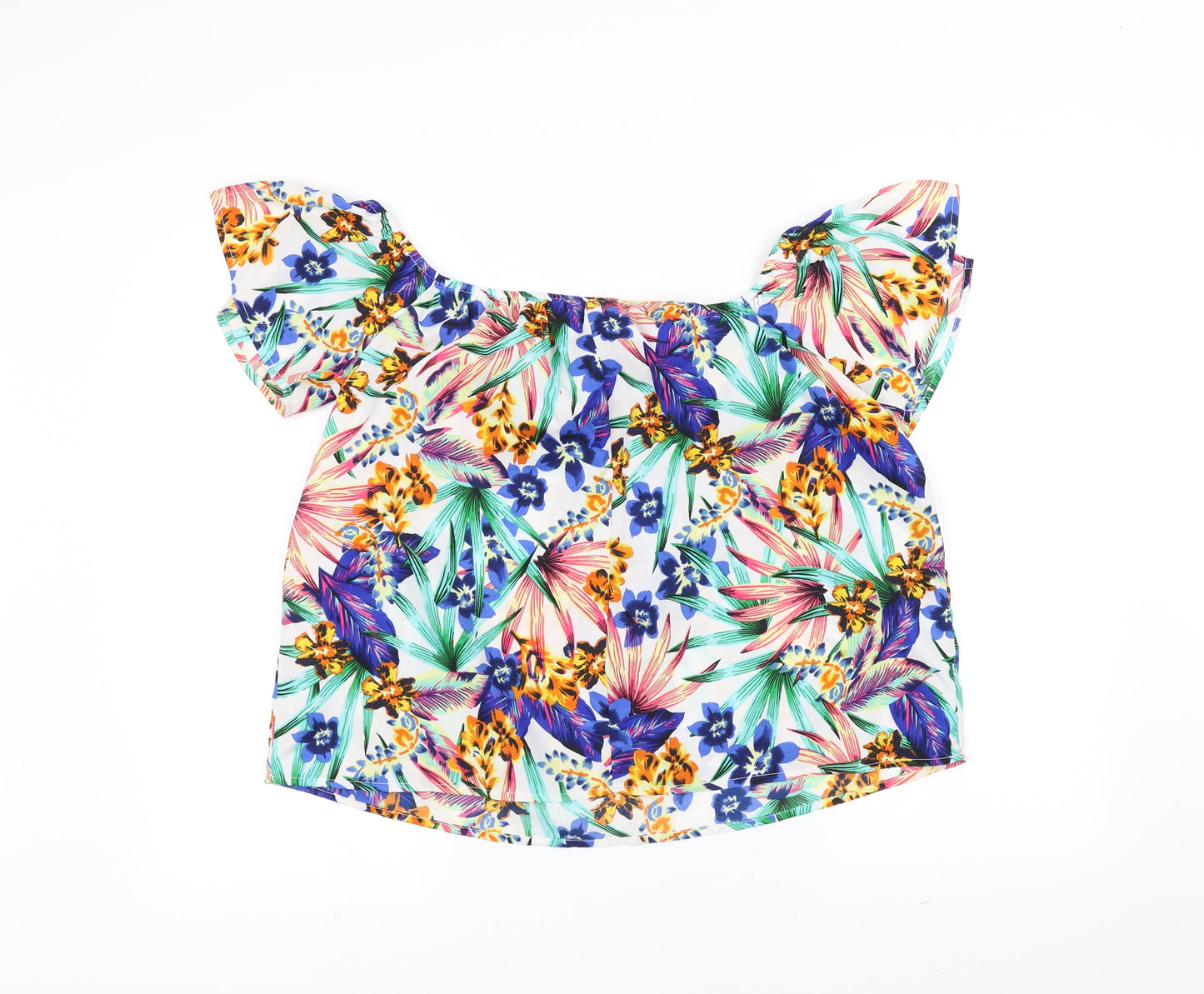 Primark Womens White Floral  Basic Blouse Size 14