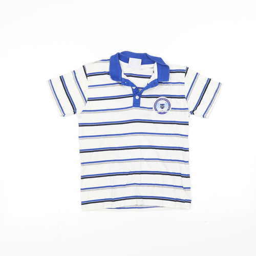 Peterborough United Boys Blue Striped  Basic Polo Size 7-8 Years