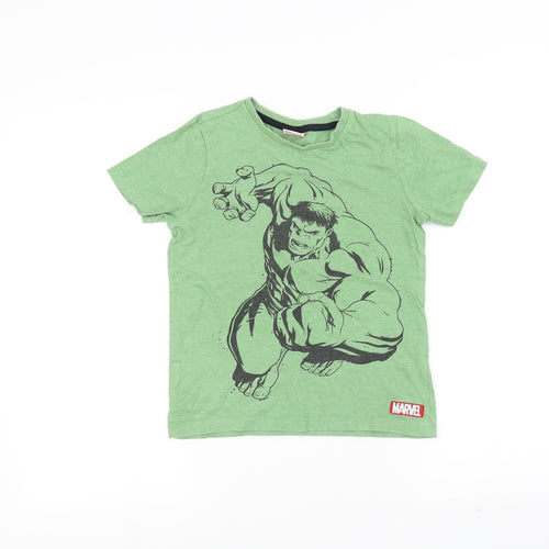 Preworn Boys Green   Basic T-Shirt Size 7-8 Years  - Hulk
