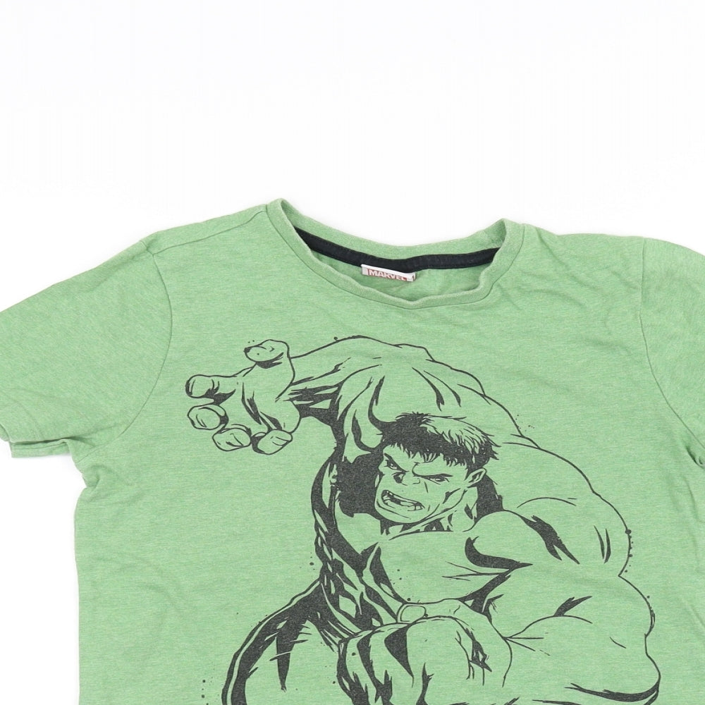 Preworn Boys Green   Basic T-Shirt Size 7-8 Years  - Hulk