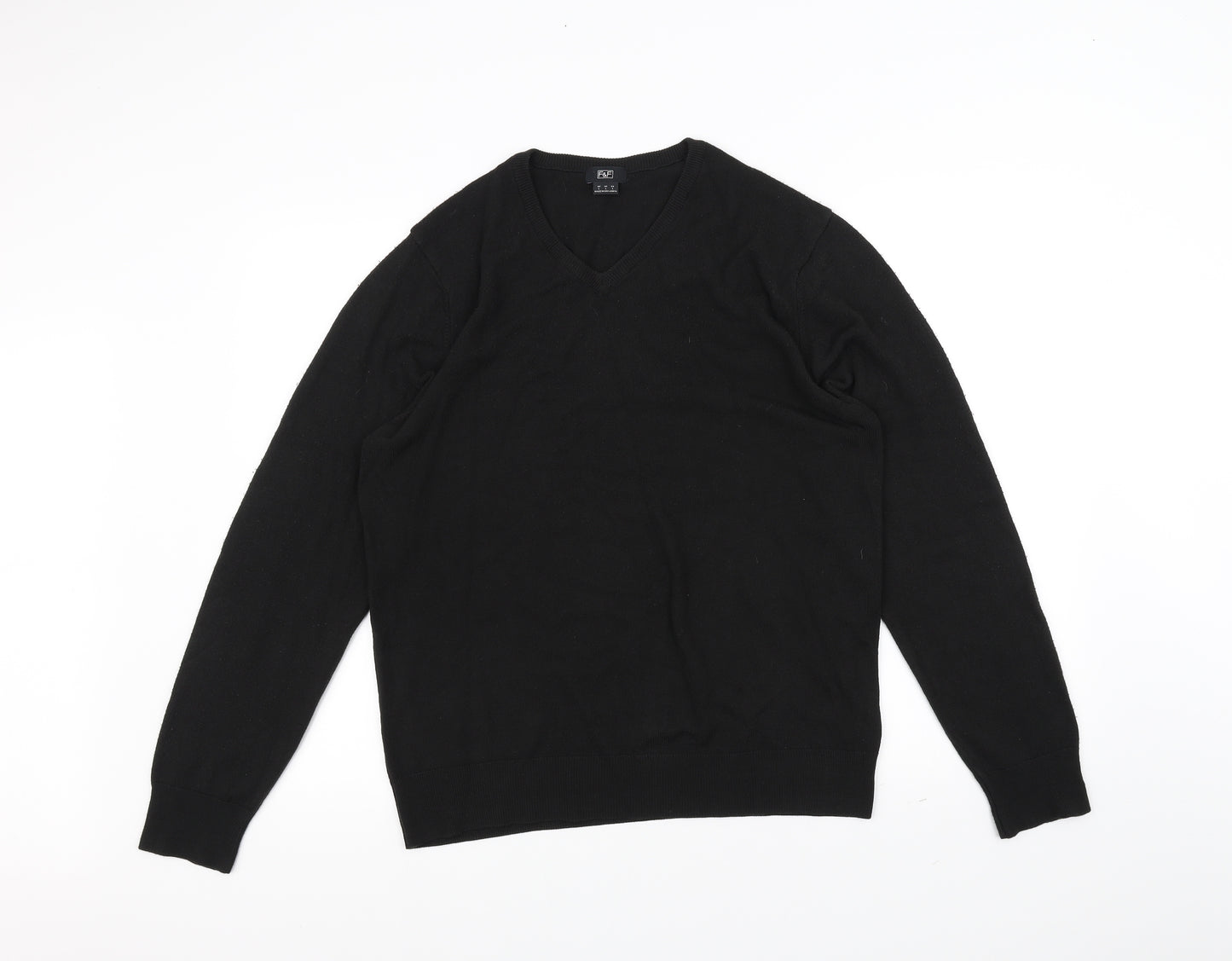 F&F Mens Black   Pullover Jumper Size L
