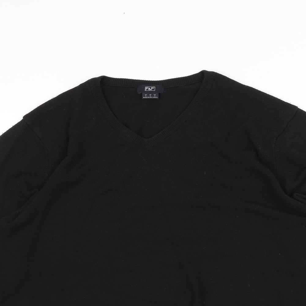 F&F Mens Black   Pullover Jumper Size L