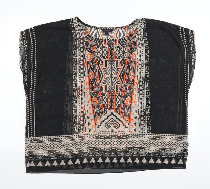 Simply Be Womens Black Geometric Basic Blouse Size 12