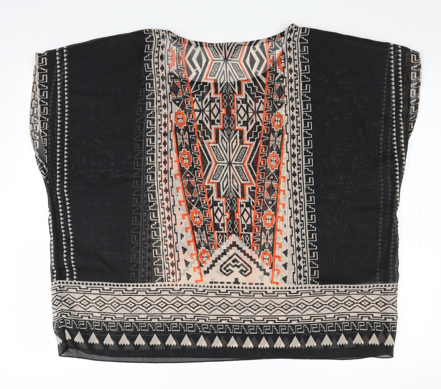 Simply Be Womens Black Geometric  Basic Blouse Size 12