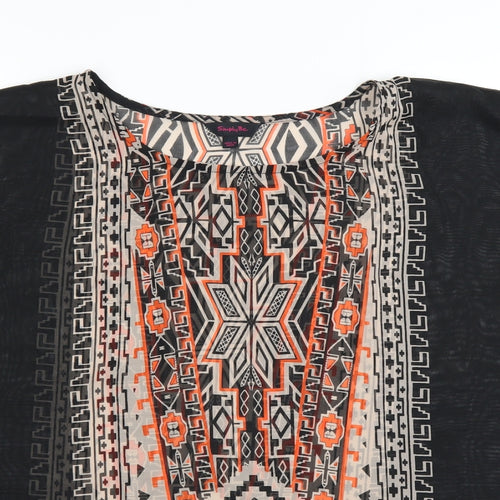 Simply Be Womens Black Geometric  Basic Blouse Size 12