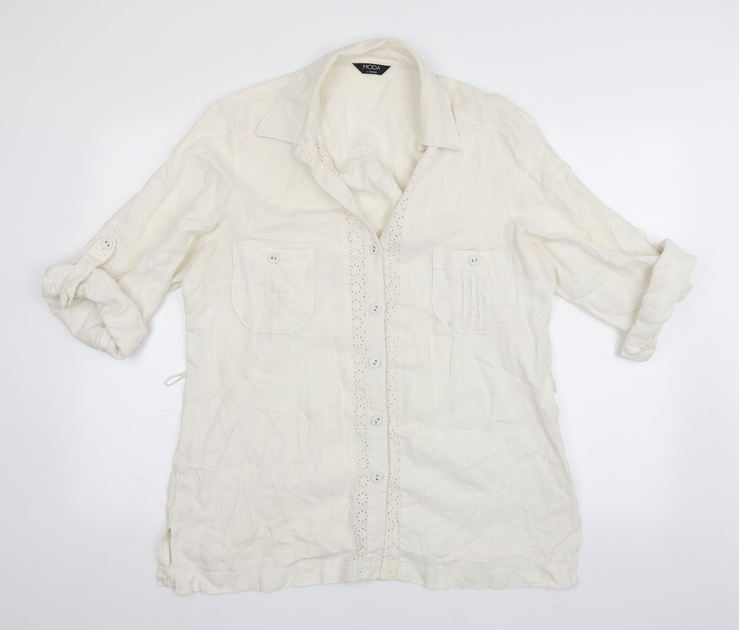 George Womens White   Basic Button-Up Size 18