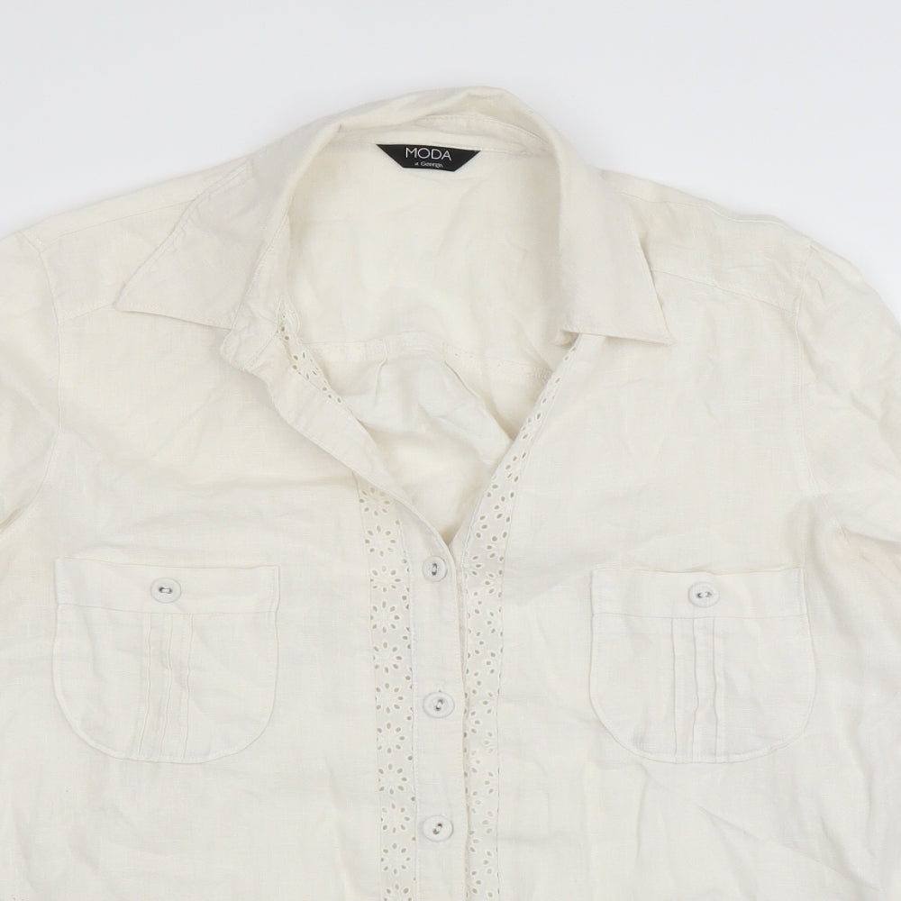 George Womens White   Basic Button-Up Size 18