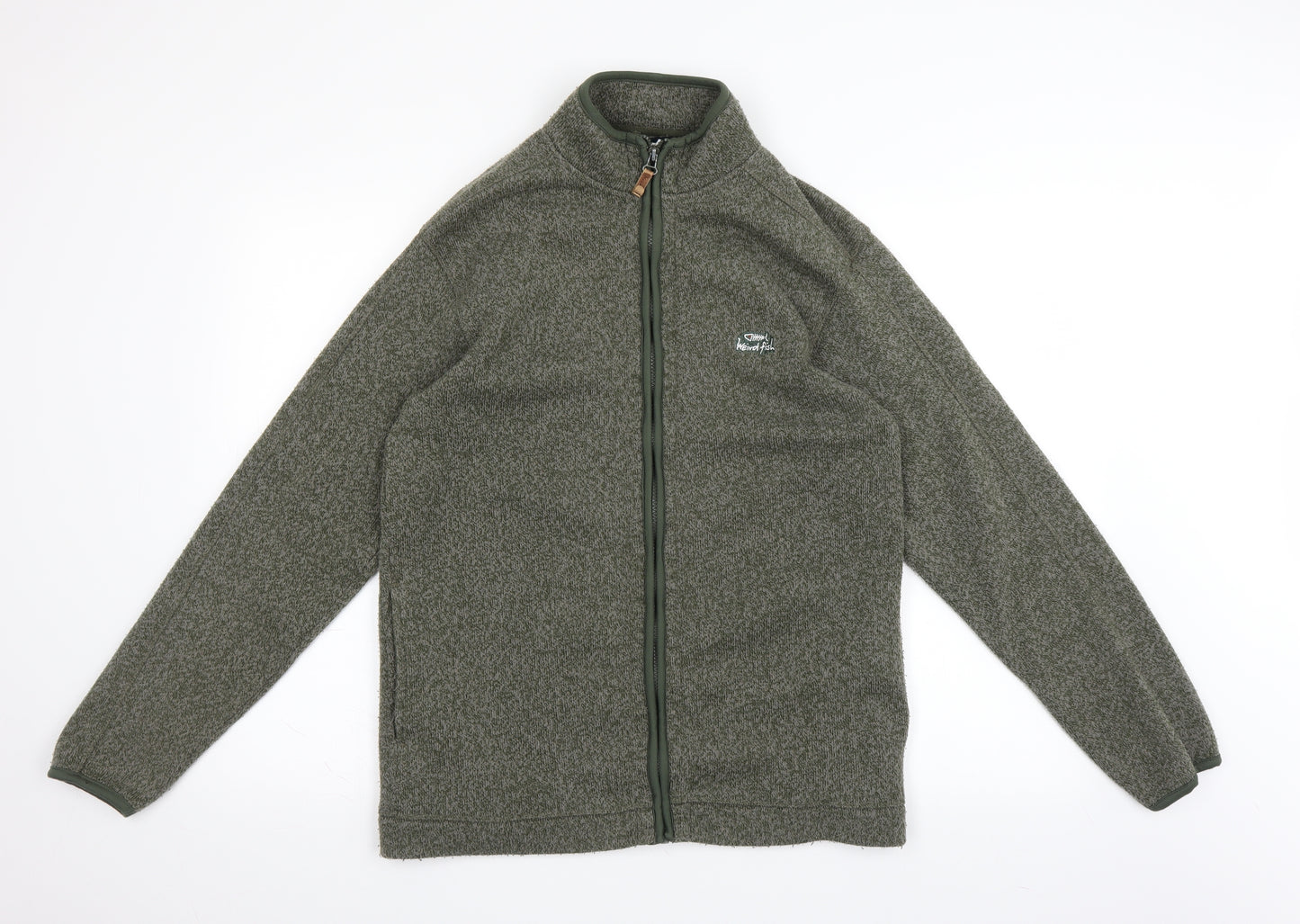 Weird Fish Mens Green  Knit Full Zip Sweatshirt Size M
