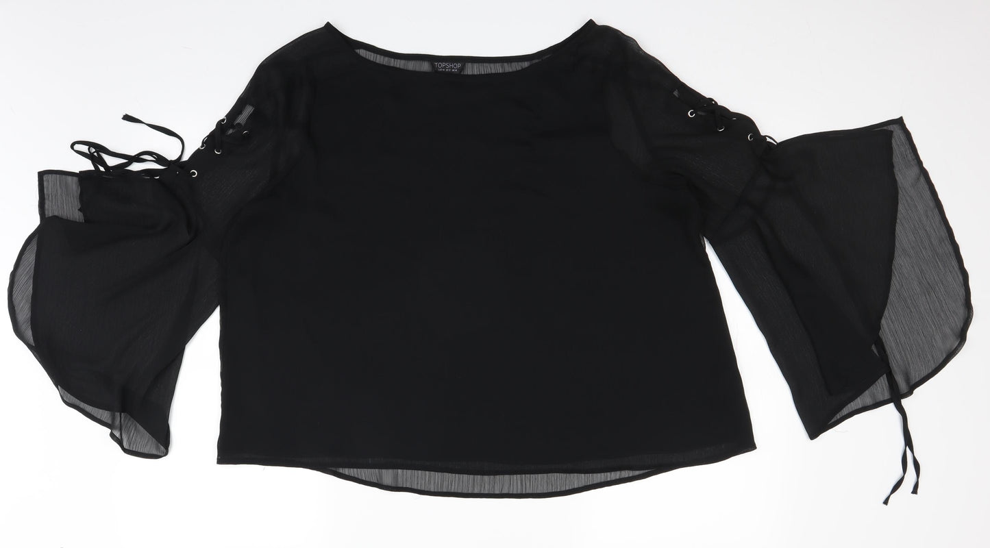 Topshop Womens Black   Basic Blouse Size 16