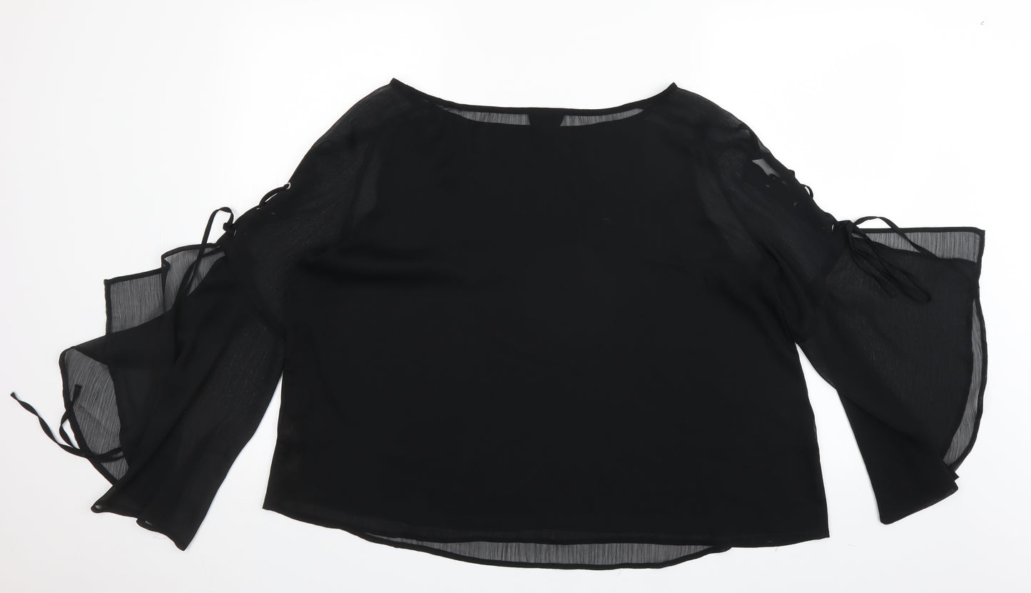 Topshop Womens Black   Basic Blouse Size 16