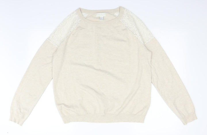 FOREVER 21 Womens Beige Pullover Jumper Size 20 - lace