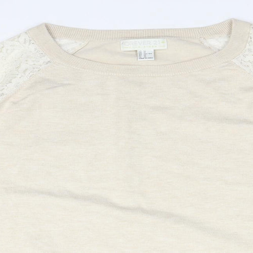 FOREVER 21 Womens Beige   Pullover Jumper Size 20  - lace