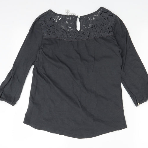 H&M Womens Grey   Basic Blouse Size M  - lace