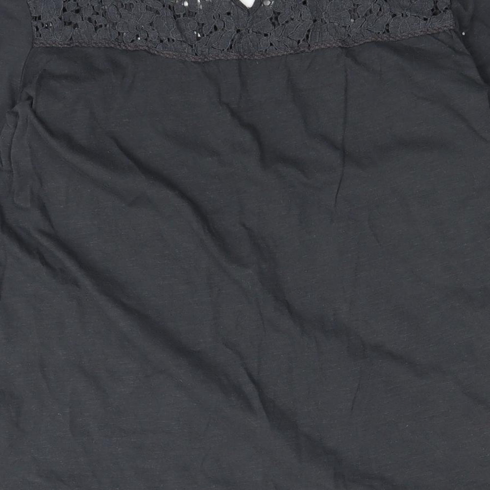 H&M Womens Grey   Basic Blouse Size M  - lace