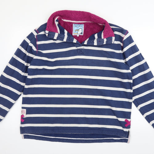 Lazy Jacks Mens Black Striped  Pullover Jumper Size XL  - fleece lined collar