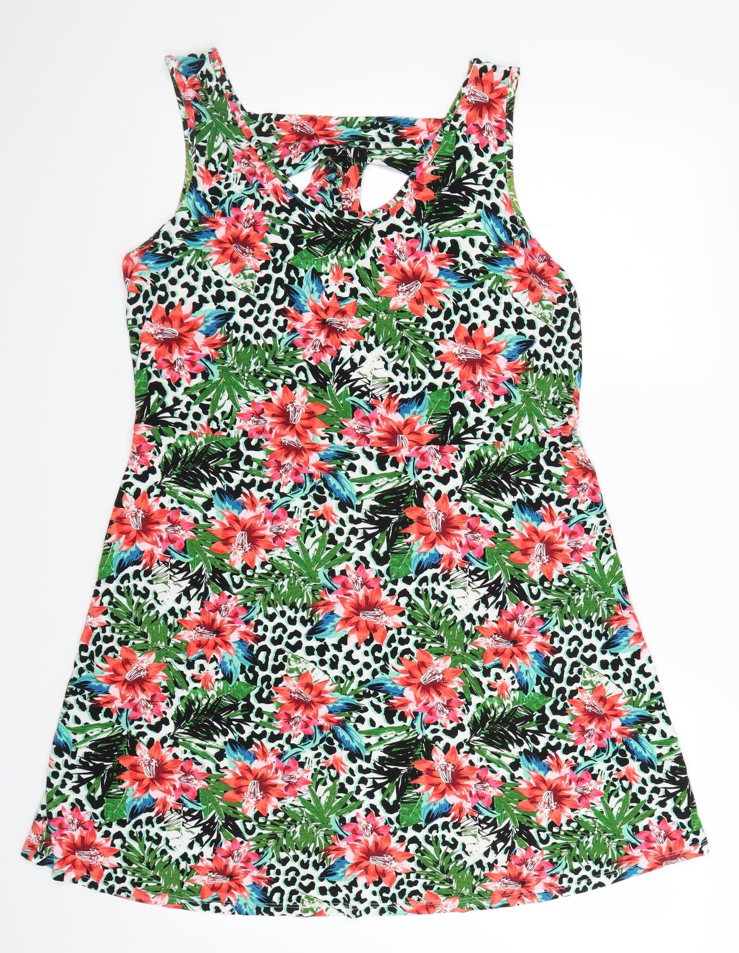 George Womens Green Floral  A-Line  Size 16