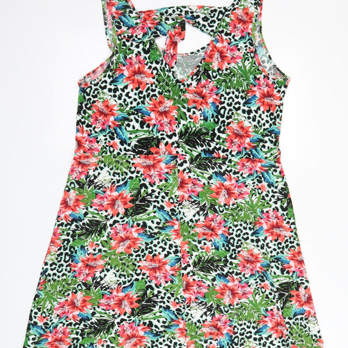 George Womens Green Floral  A-Line  Size 16