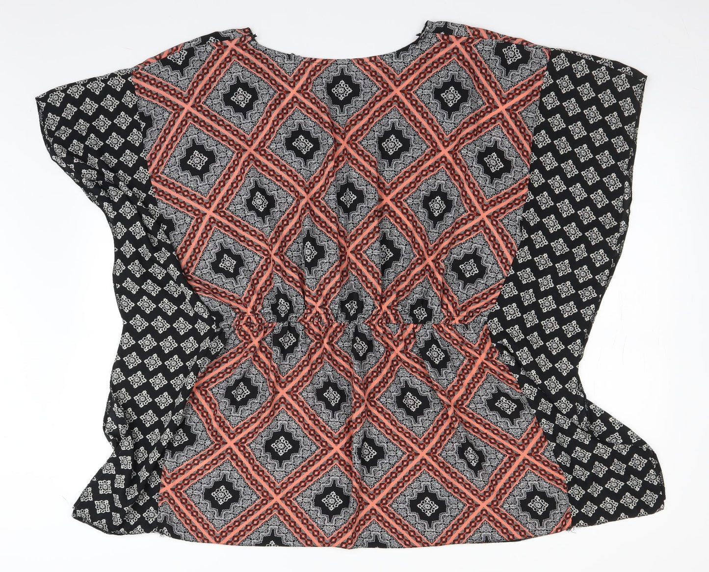 George Womens Black Geometric  Basic Blouse Size L