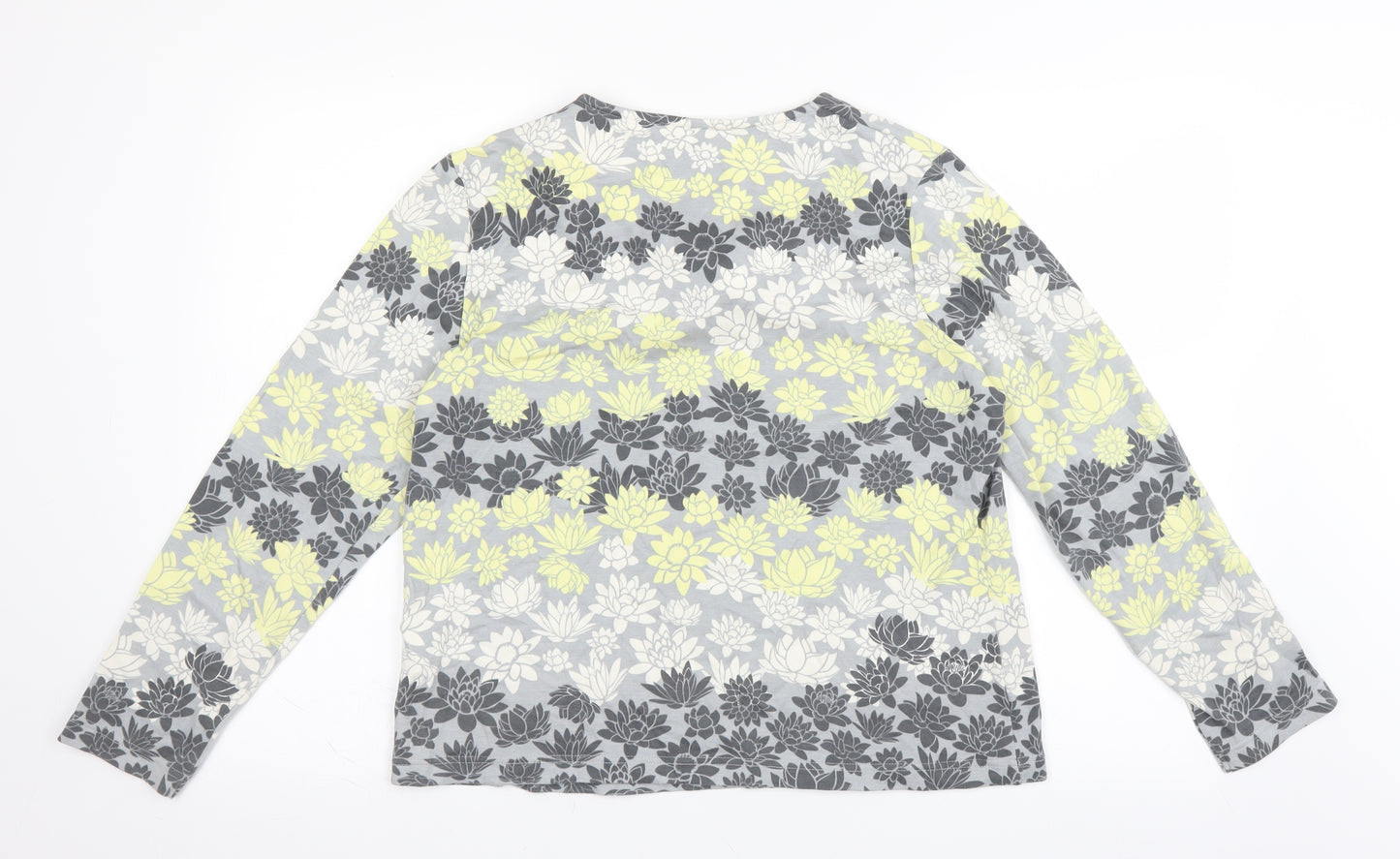 DASH Womens Grey Floral  Pullover Jumper Size 16