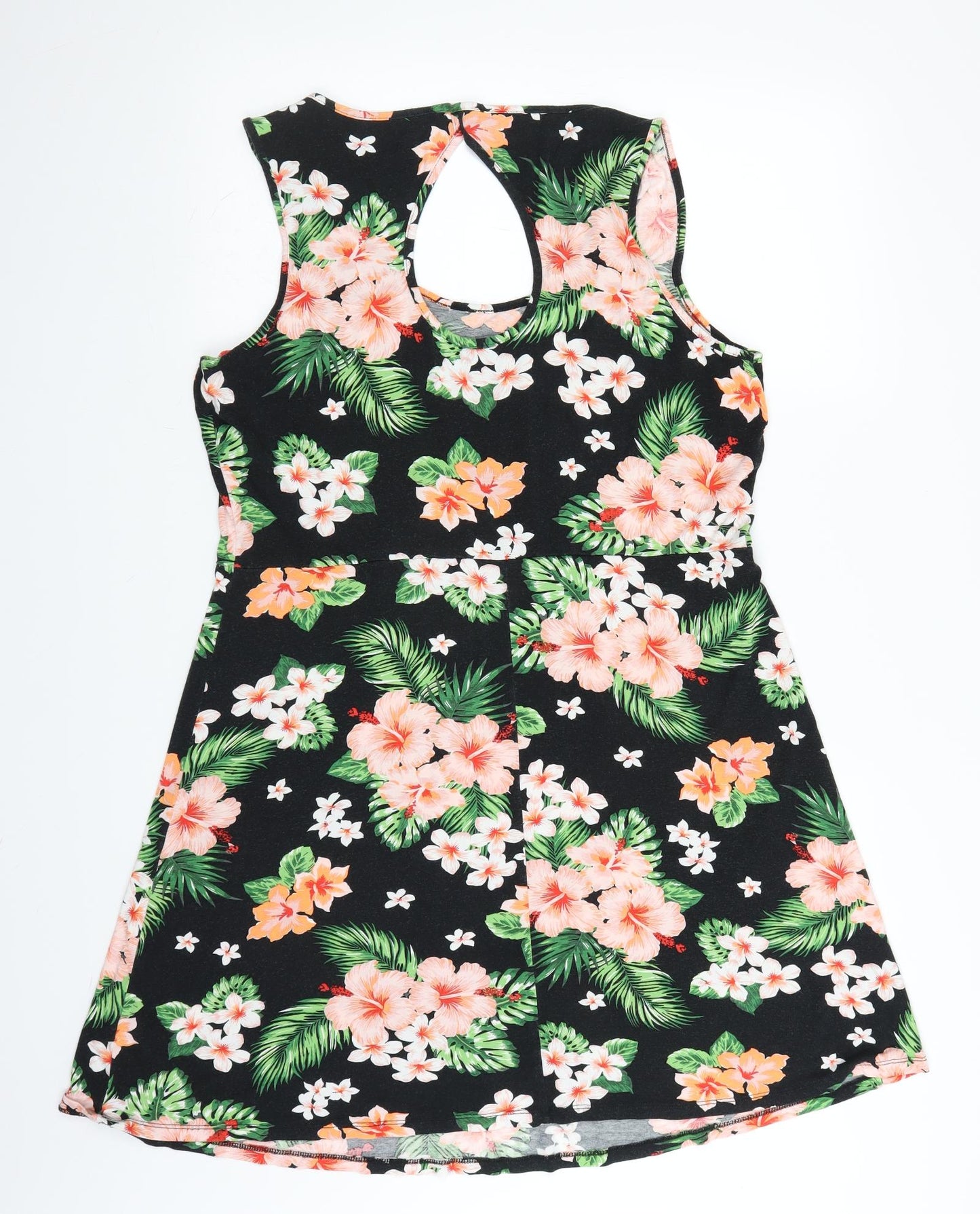 George Womens Black Floral  A-Line  Size 18