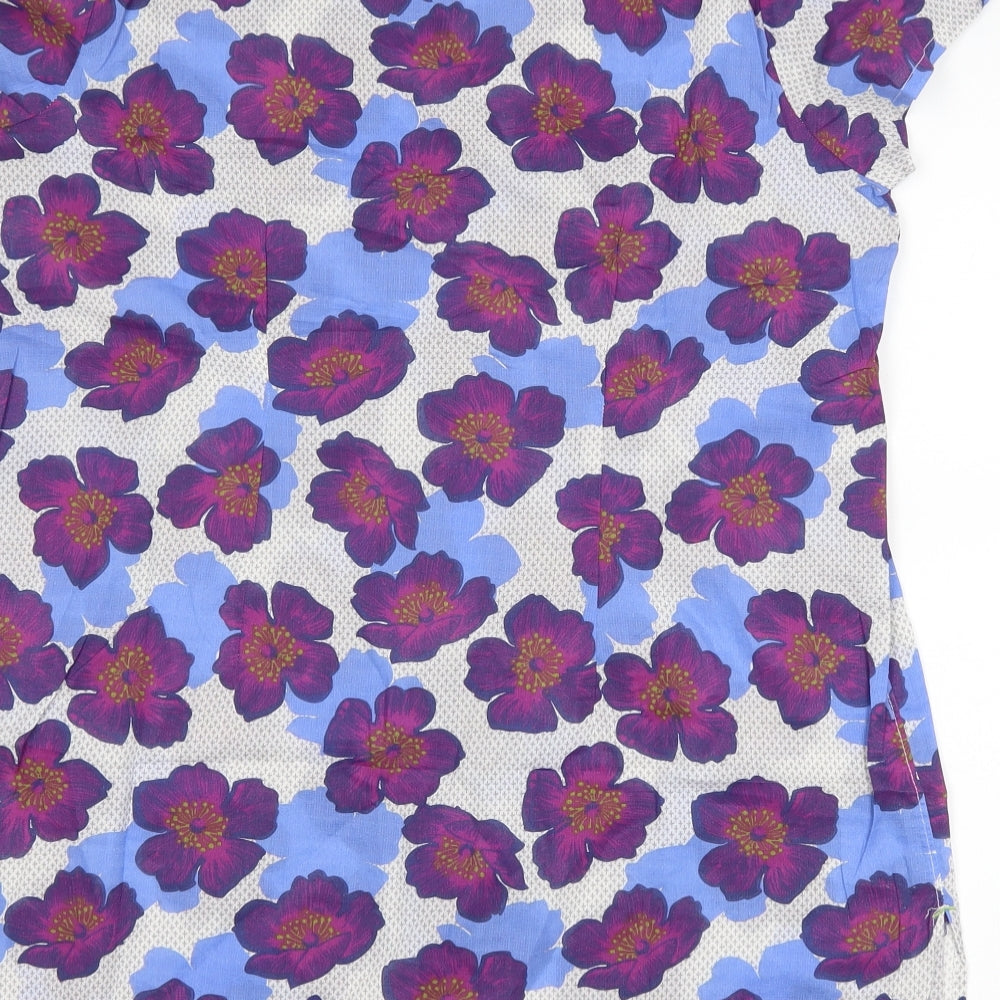 White Stuff Womens White Floral  Basic T-Shirt Size 16