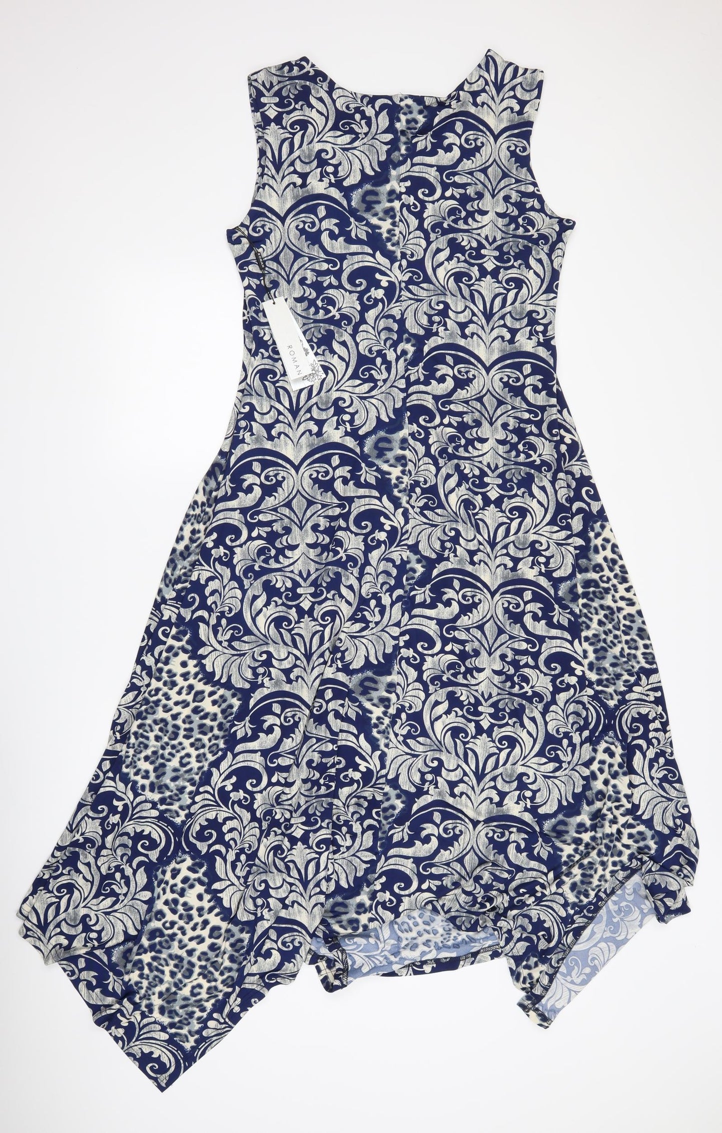 Roman Womens Blue Floral  Maxi  Size 16