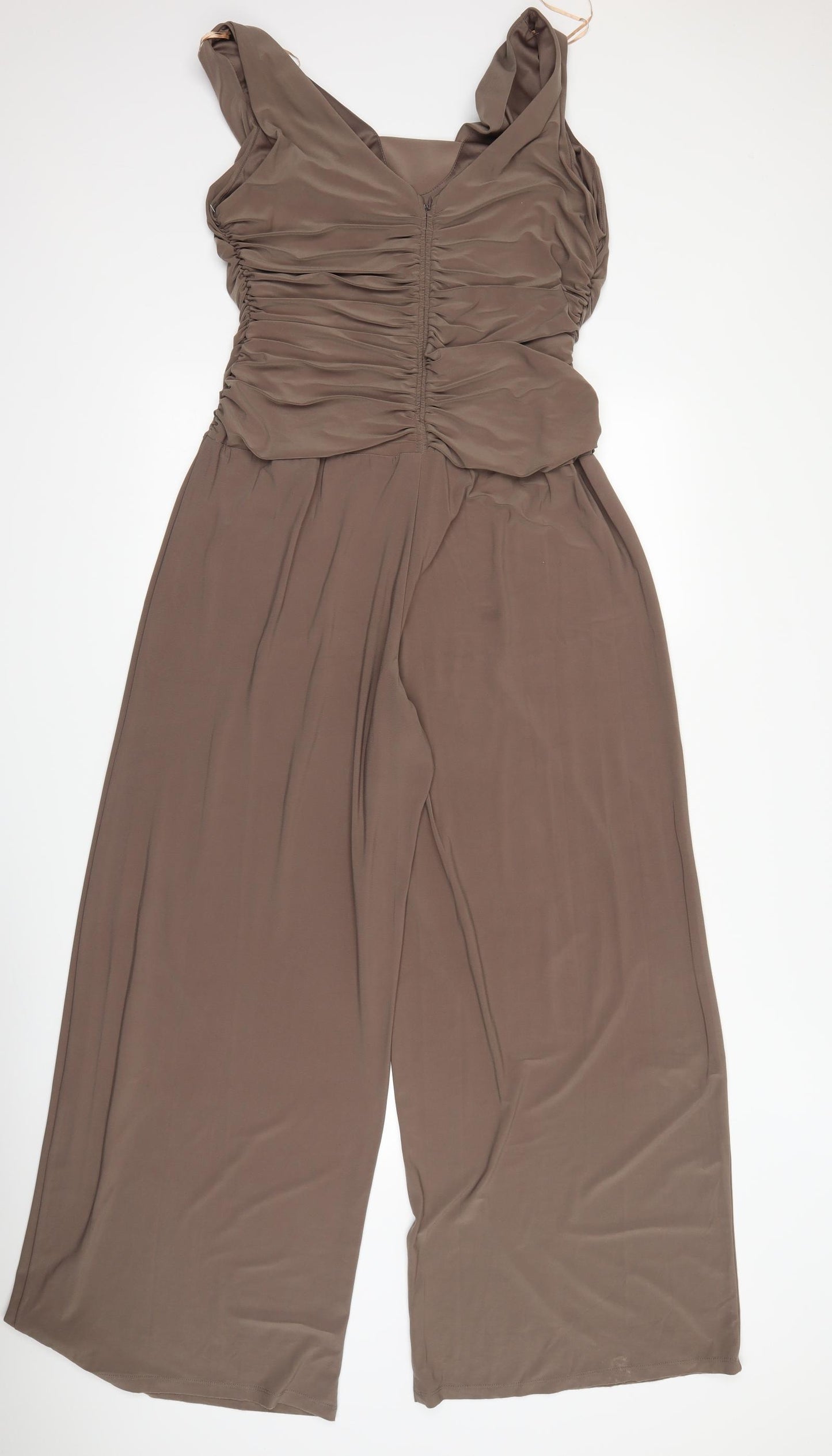 R&M Richards Womens Brown   Jumpsuit One-Piece Size 14