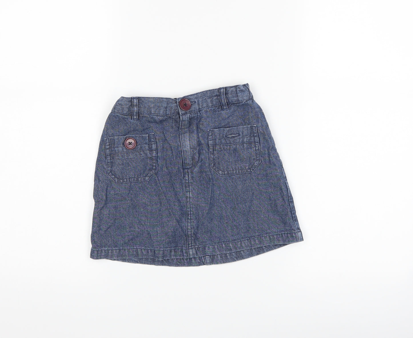 the little white company Girls Blue  Denim A-Line Skirt Size 5-6 Years
