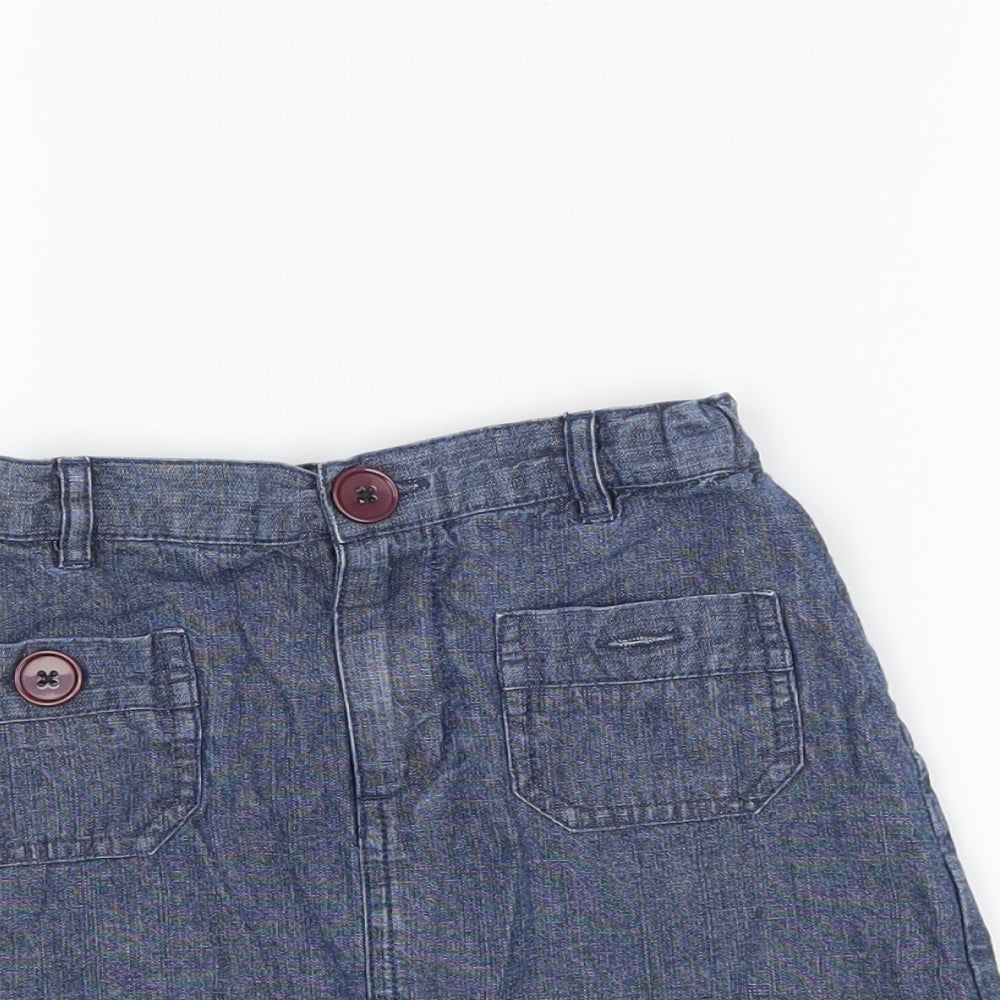 the little white company Girls Blue  Denim A-Line Skirt Size 5-6 Years
