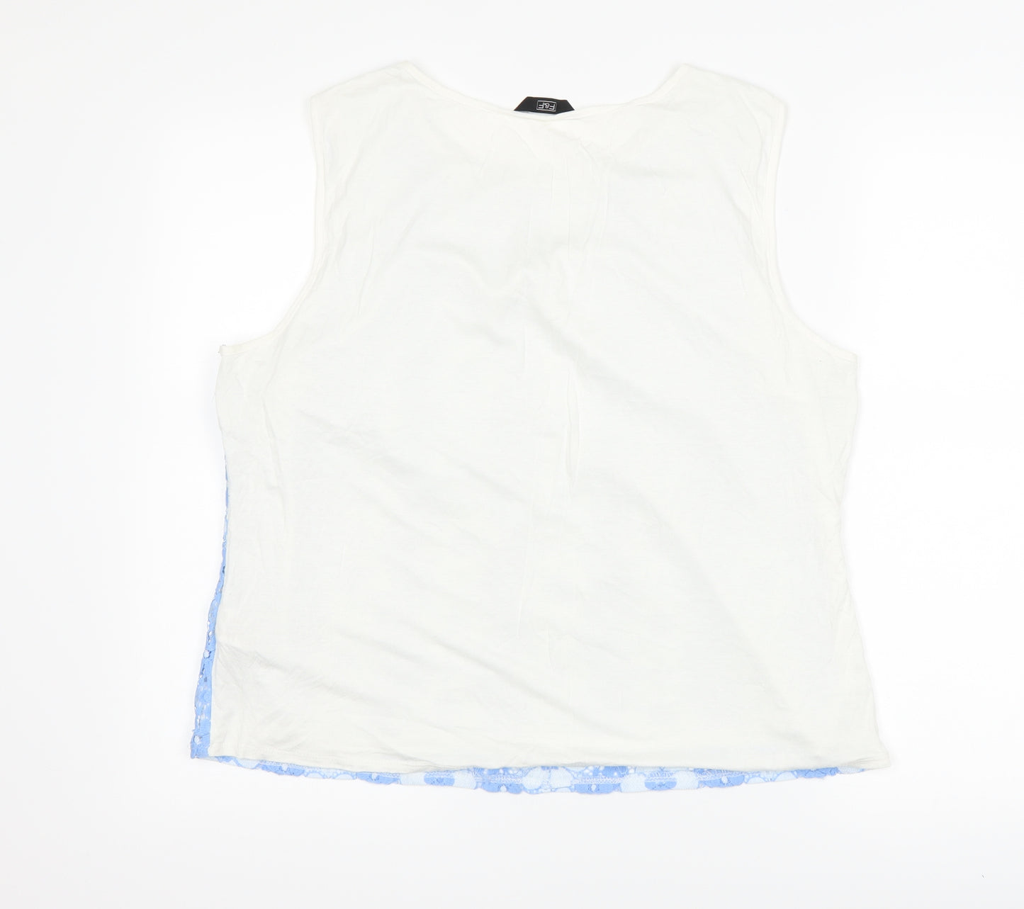F&F Womens White Floral  Basic Tank Size 18