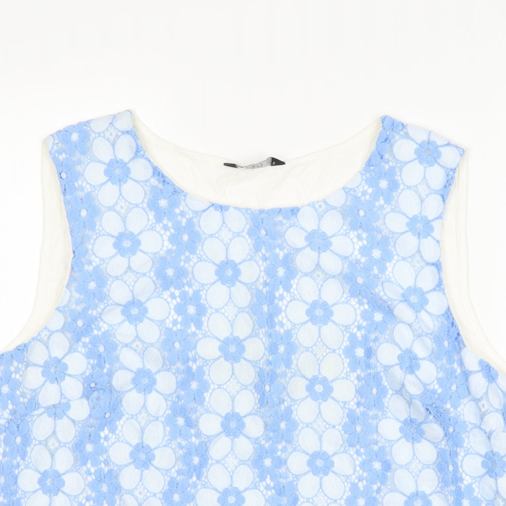 F&F Womens White Floral  Basic Tank Size 18