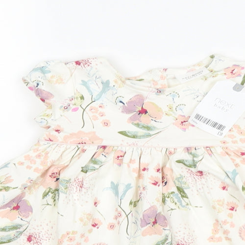 NEXT Girls White Floral  A-Line  Size 3-6 Months