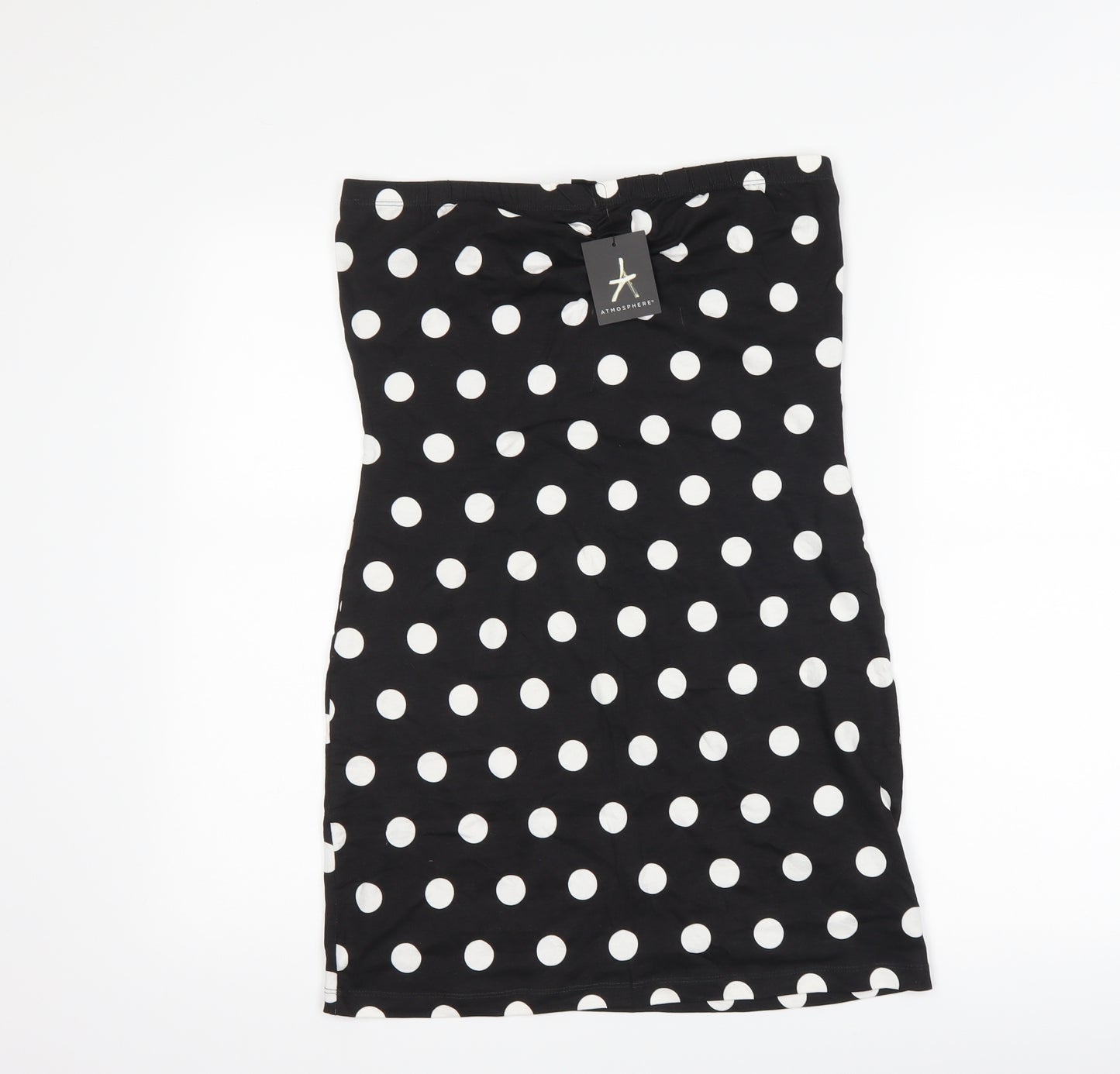Atmosphere Womens Black Polka Dot  Basic T-Shirt Size 16  - Boob Tube
