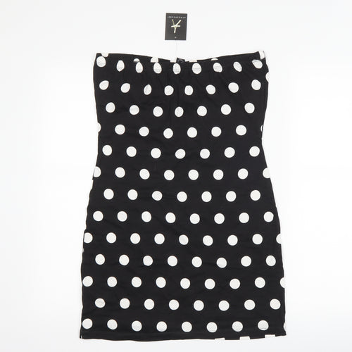 Atmosphere Womens Black Polka Dot  Basic T-Shirt Size 16  - Boob Tube