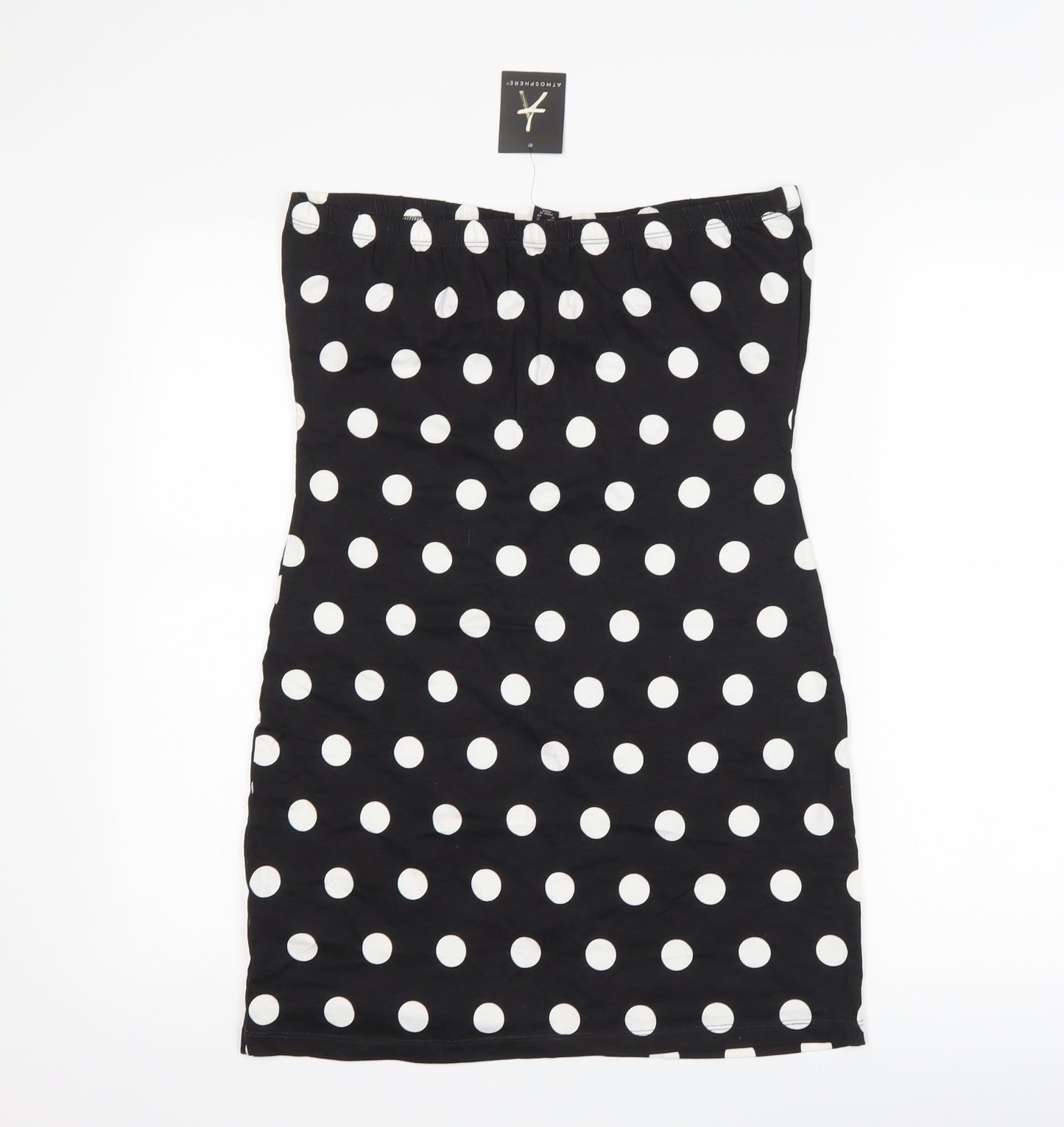 Atmosphere Womens Black Polka Dot  Basic T-Shirt Size 16  - Boob Tube