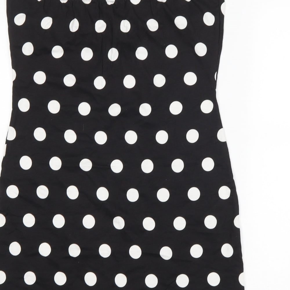 Atmosphere Womens Black Polka Dot  Basic T-Shirt Size 16  - Boob Tube
