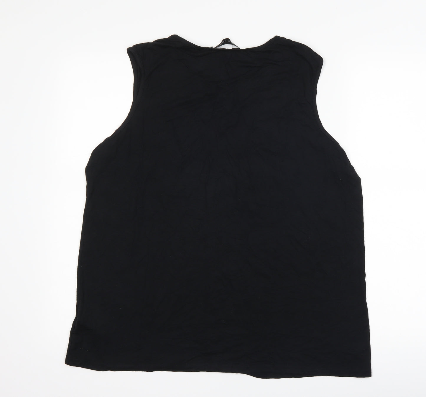 New Look Womens Black Paisley  Basic Tank Size 18