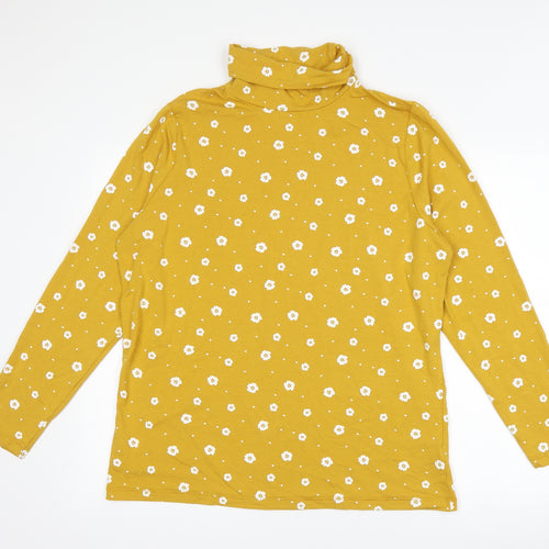 TU Womens Yellow Floral  Basic T-Shirt Size 22