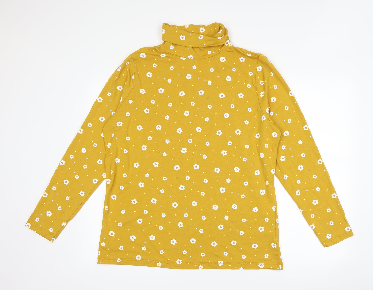 TU Womens Yellow Floral  Basic T-Shirt Size 22