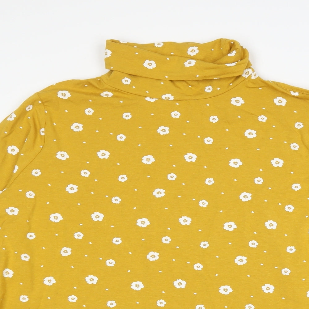TU Womens Yellow Floral  Basic T-Shirt Size 22