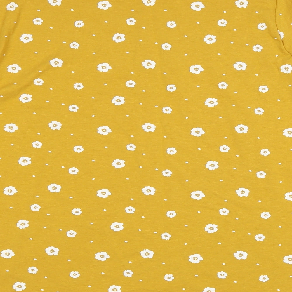 TU Womens Yellow Floral  Basic T-Shirt Size 22