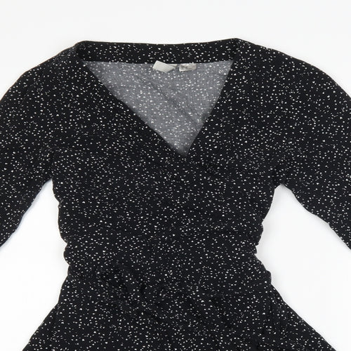 H&M Womens Black Polka Dot  Wrap Dress  Size 14