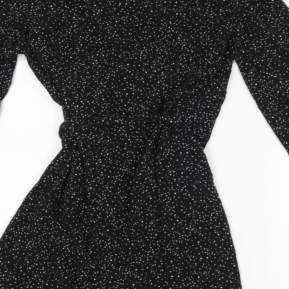 H&M Womens Black Polka Dot  Wrap Dress  Size 14