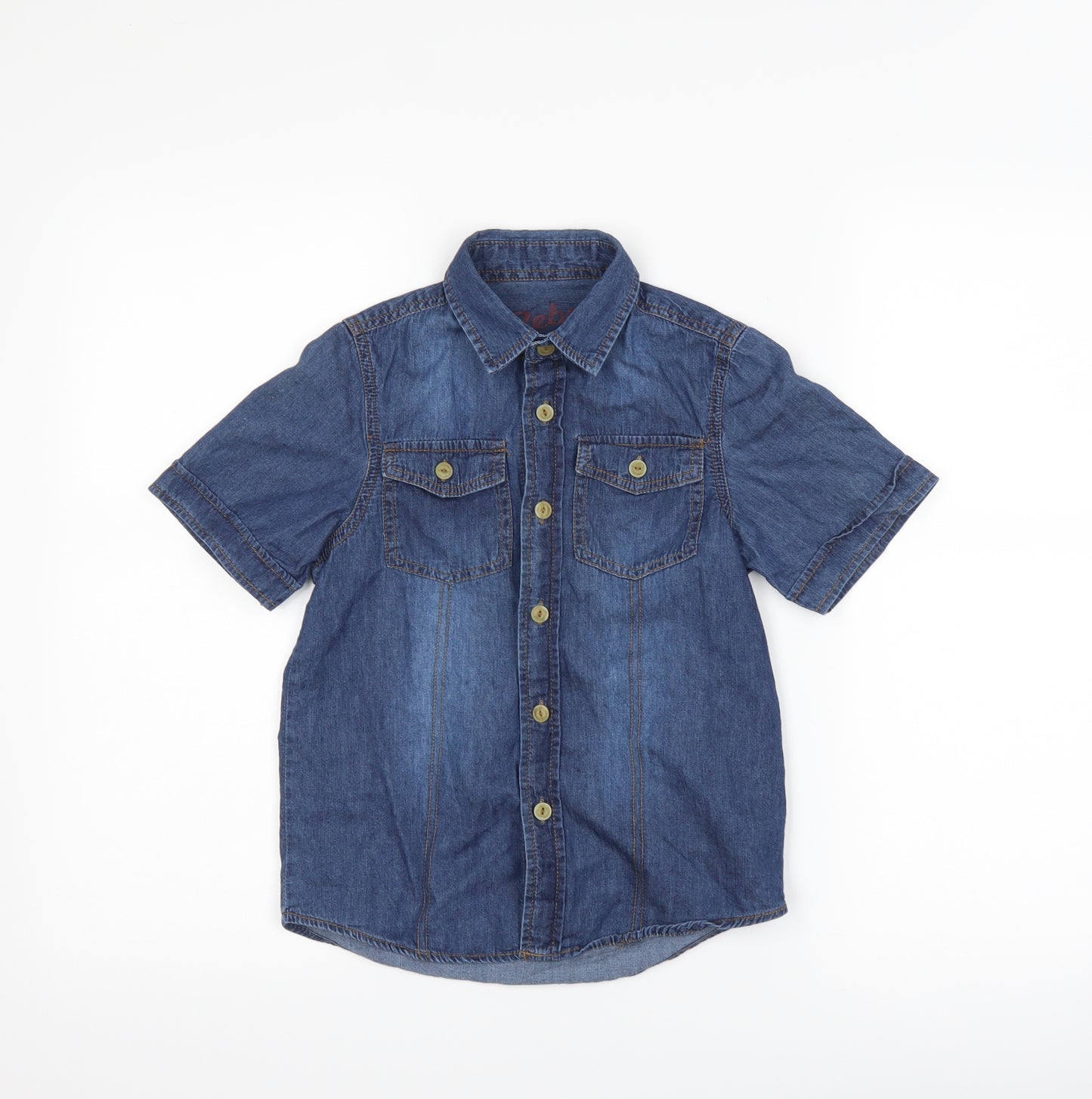Primark Boys Blue  Denim Basic Button-Up Size 8-9 Years