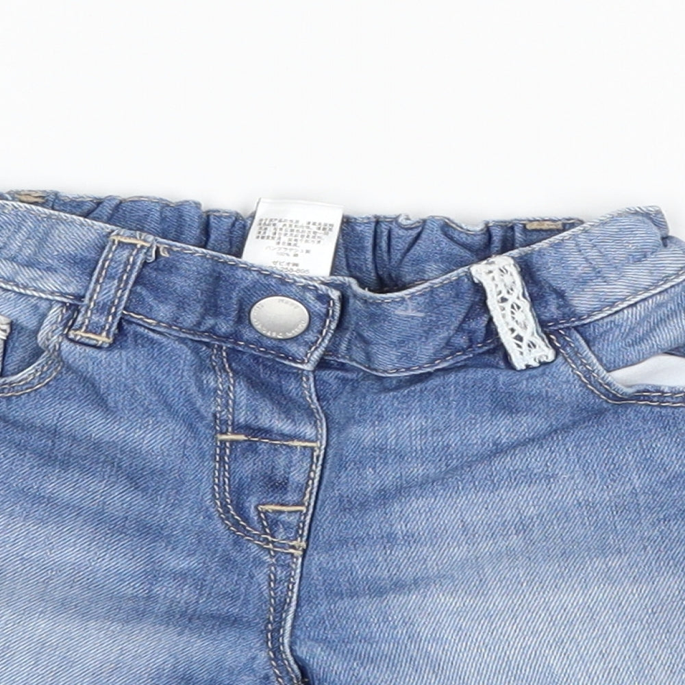 NEXT Girls Blue  Denim Cut-Off Shorts Size 2-3 Years